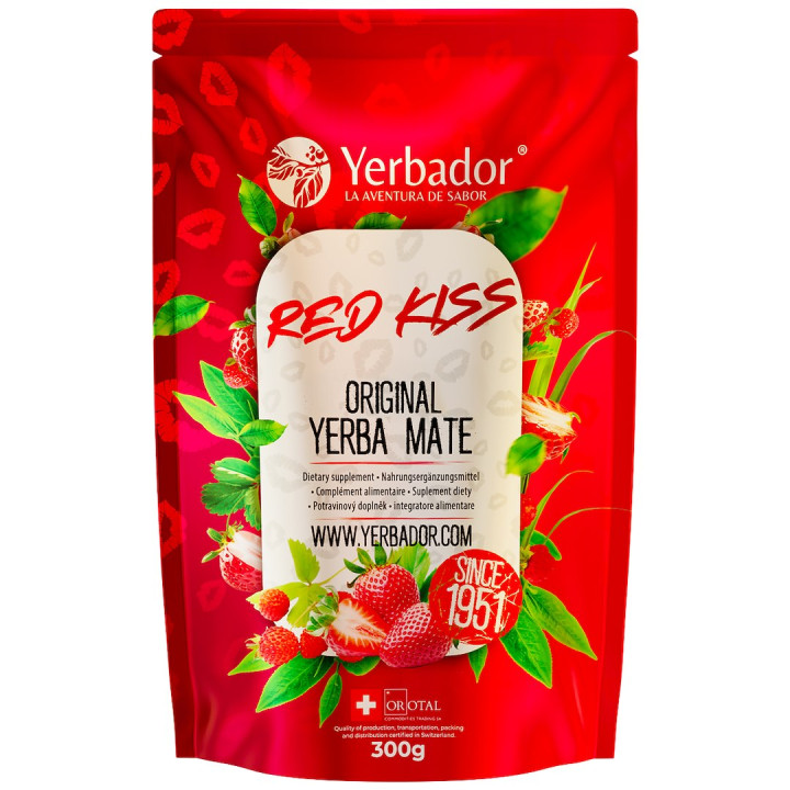 Yerba Mate Red Kiss Truskawkowa z Witaminami 300 g - Yerbador - Ekocha