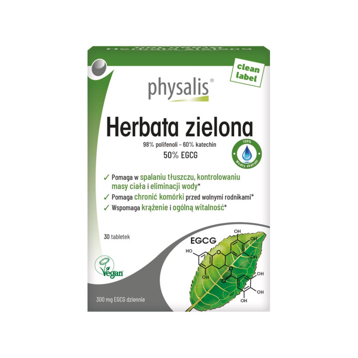 Ekstrakt z Zielonej Herbaty EGCG 30 Tabletek - Physalis - Ekochatka