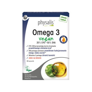 Omega-3 Vegan DHA EPA z Alg 30 Kapsulek - Physalis - Ekochatka