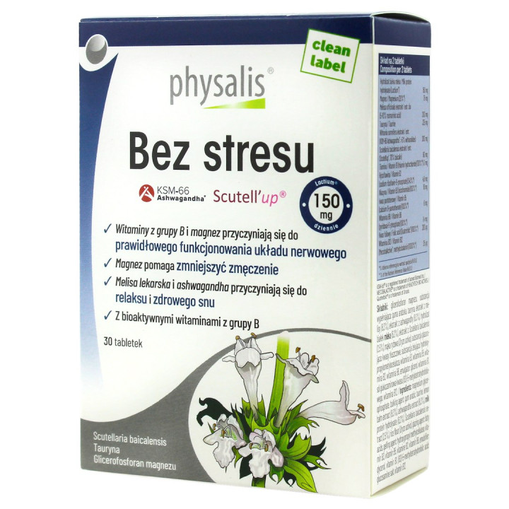 Redukcja Stresu No Stress 30 Tabletek - Physalis - Ekochatka