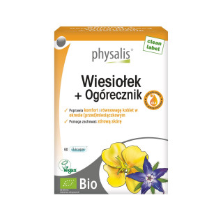 Olej z Wiesiołka i Ogórecznika BIO 60 Kapsułek - Physalis - Ekochatka