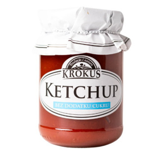 Ketchup bez Dodatku Cukrów Bezglutenowy 180 g - Krokus - Ekochatka