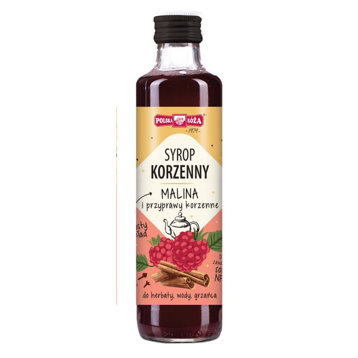 Syrop Korzenny z Malinami 250 ml - Polska Róża - Ekochatka