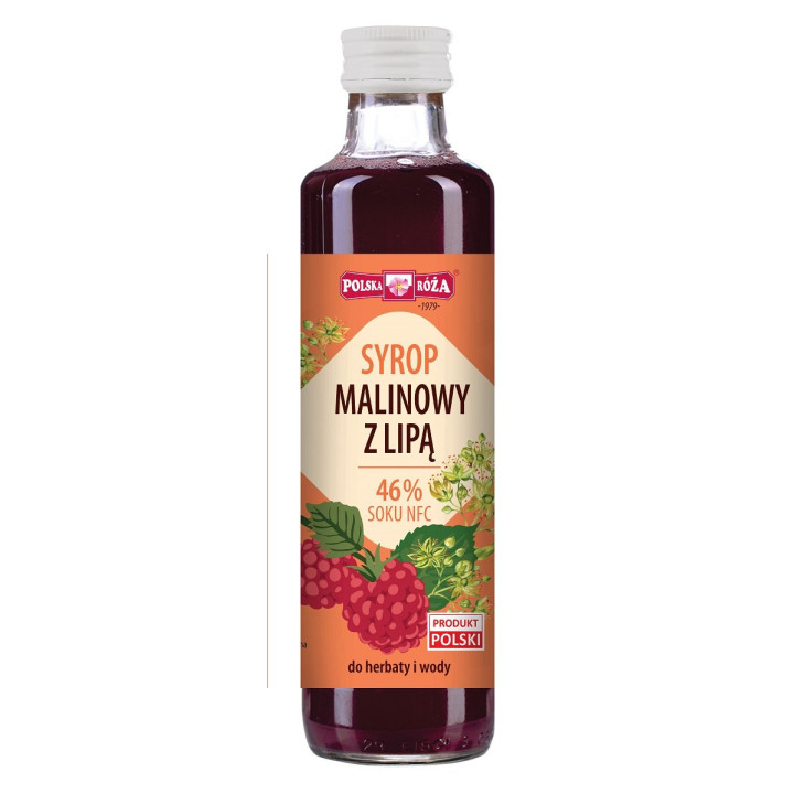 Syrop Malinowy z Lipą 250 ml - Polska Róża - Ekochatka