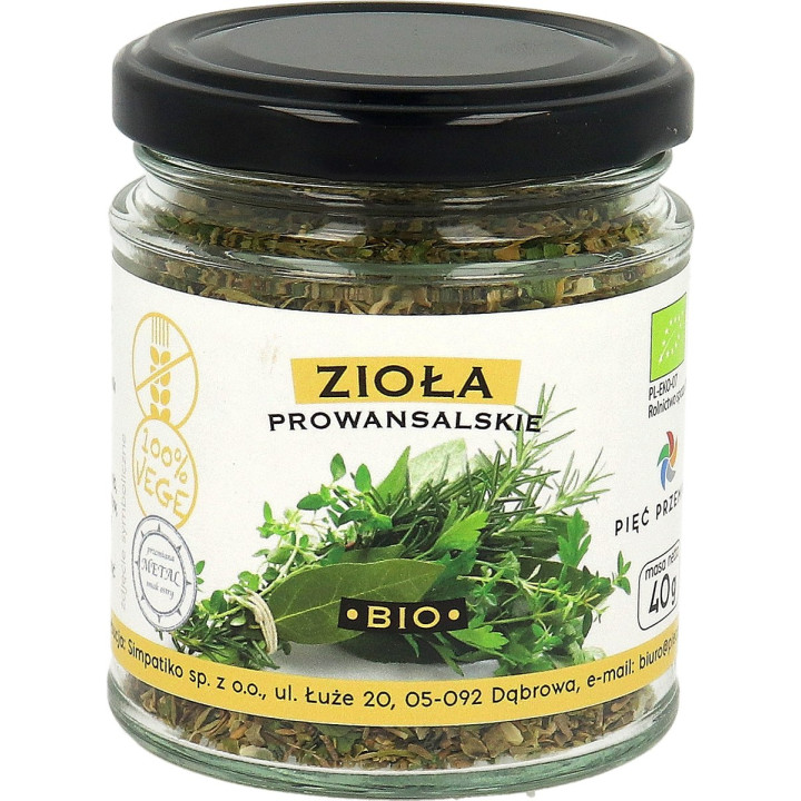 Zioła Prowansalskie BIO Bezglutenowe 40 g - Pięć Przemian - Ekochatka