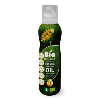 Olej Słonecznikowy w Sprayu do Smażenia Tłoczony na Zimno BIO 200 ml -