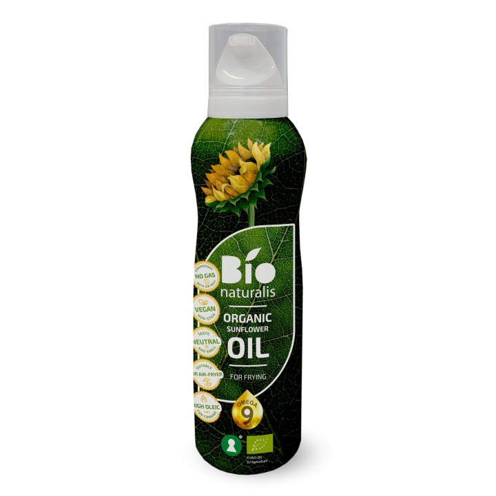 Olej Słonecznikowy w Sprayu do Smażenia Tłoczony na Zimno BIO 200 ml -