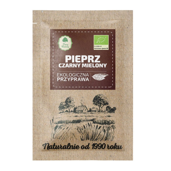 Pieprz Czarny Mielony BIO 15 g - Dary Natury - Ekochatka
