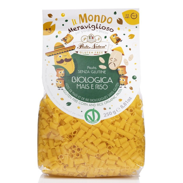 Makaron Bezglutenowy BIO Dla Dzieci Rurka Mini Kukurydziano-Ryżowy 250