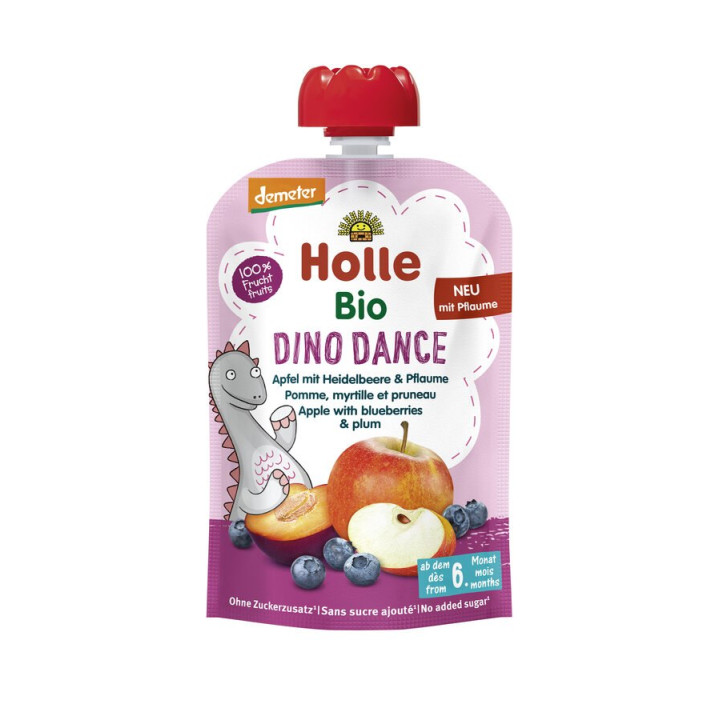 Mus Owocowy Tańczący Dinozaur Bezglutenowy BIO 100 g - Holle - Ekochat
