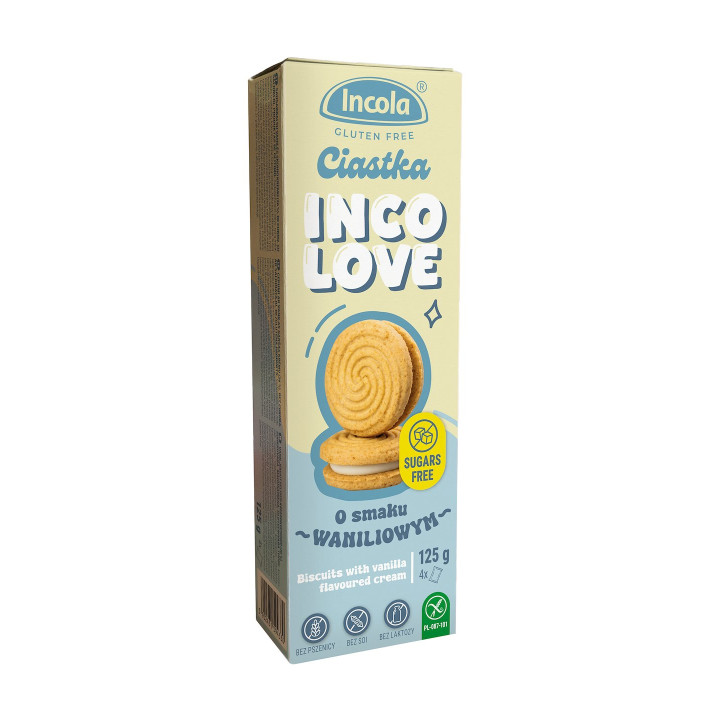 Ciastka Markizy z Kremem Waniliowym Bezglutenowe 125 g - Incola - Ekoc