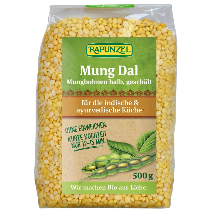 Fasola Mung Obrana Połówki na Dal BIO 500 g - Rapunzel - Ekochatka