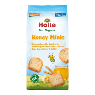 Sucharki z Miodem i Masłem dla Dzieci od 1. Roku BIO 100 g - Holle - E