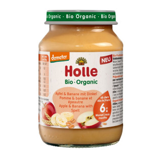 Obiadek Jabłko-Banan z Orkiszem od 6 Miesiąca BIO 190 g - Holle - Ekoc