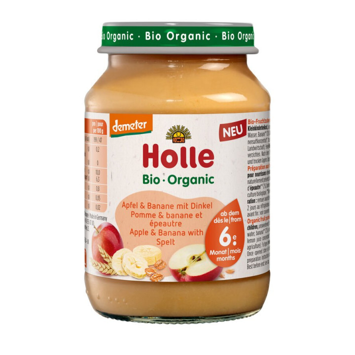 Obiadek Jabłko-Banan z Orkiszem od 6 Miesiąca BIO 190 g - Holle - Ekoc