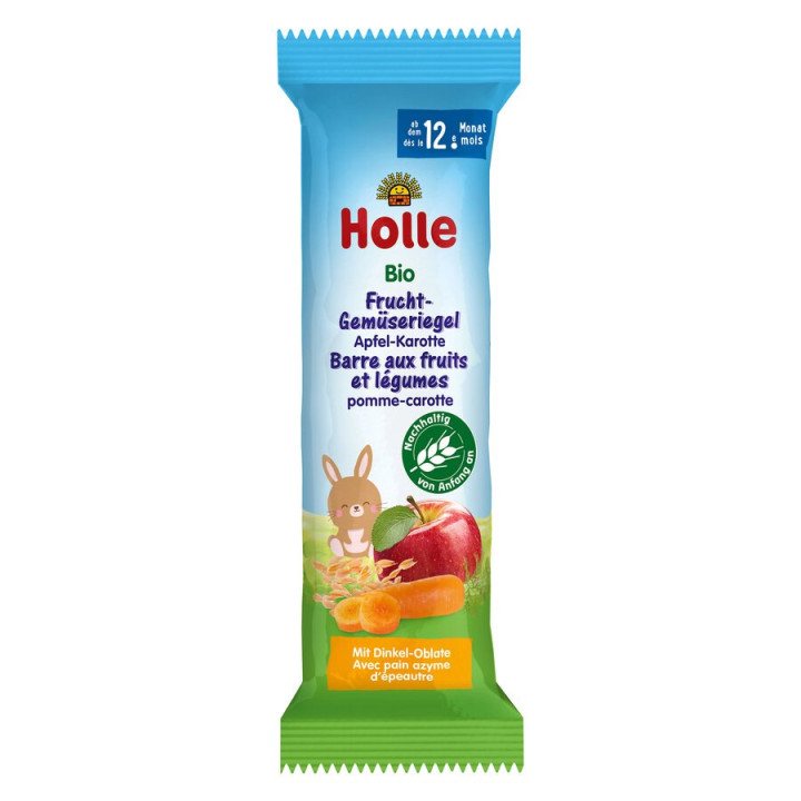Batonik Owocowy Jabłko Marchewka od 12 Miesiąca BIO 25 g - Holle - Eko