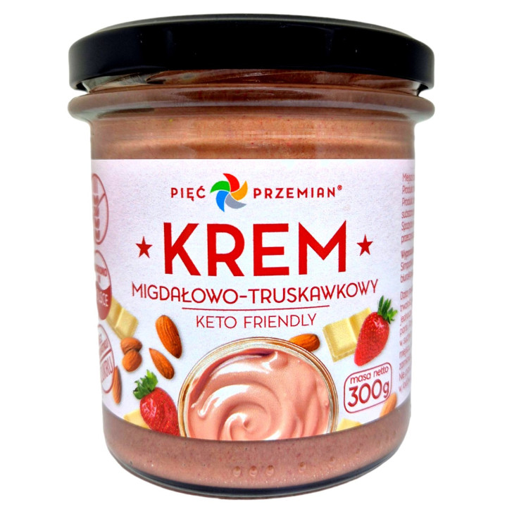 Krem Migdałowo-Czekoladowo-Truskawkowy Bezglutenowy 300 g - Pięć Przem