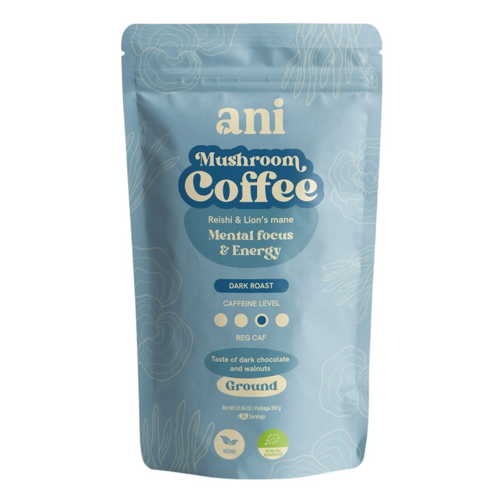 Kawa Mielona Arabica z Reishi i Lion's Mane BIO 350 g - Ani - Ekochatk