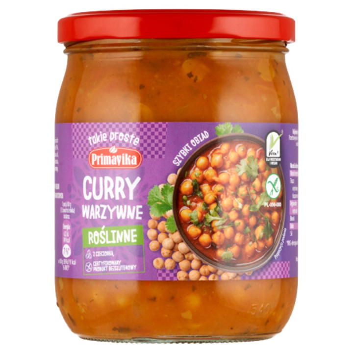 Curry Warzywne z Cieciorka Bezglutenowe 470 g - Primavika - Ekochatka