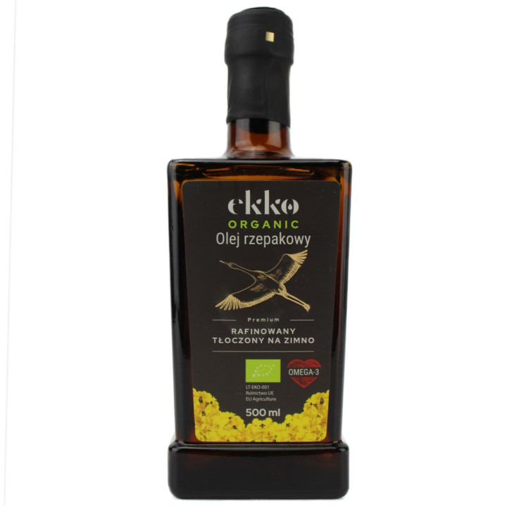 Olej Rzepakowy Tłoczony na Zimno BIO 500 ml - Ekko - Ekochatka