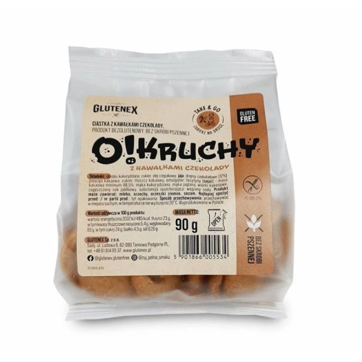 Ciastka z Czekoladą Bezglutenowe 90 g - Glutenex - Ekochatka