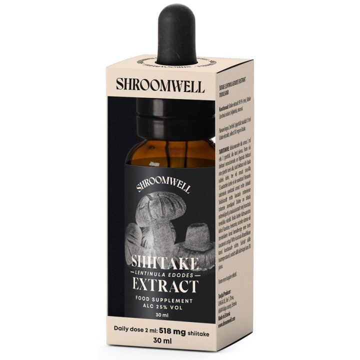 Ekstrakt z Grzybów Shiitake w Kroplach 30 ml - Shroomwell - Ekochatka
