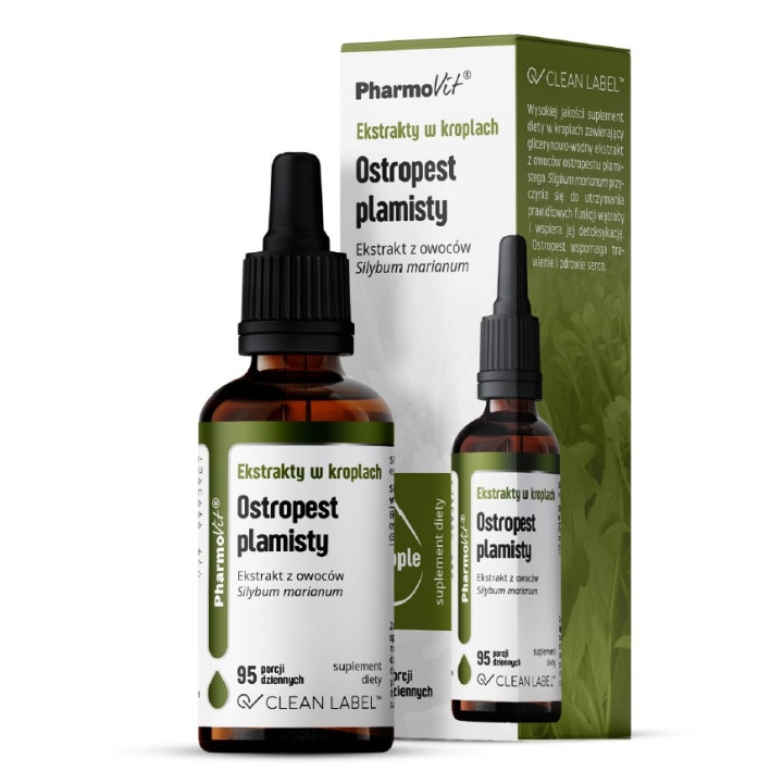 Ostropest Plamisty Ekstrakt w Kroplach Bezglutenowy 30 ml - Pharmovit 