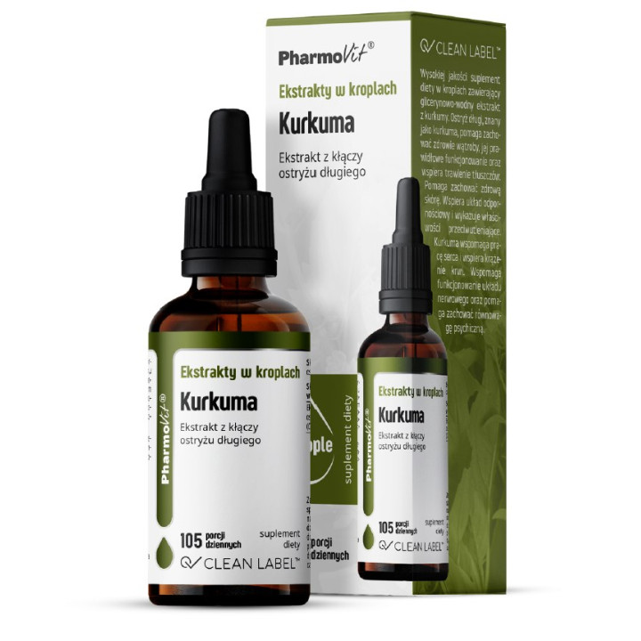 Kurkuma w Kroplach Bezglutenowe 30 ml - Pharmovit - Ekochatka