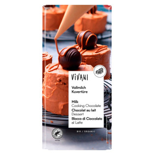 Czekolada Kuwertura Mleczna do Gotowania BIO 150 g - Vivani - Ekochatk