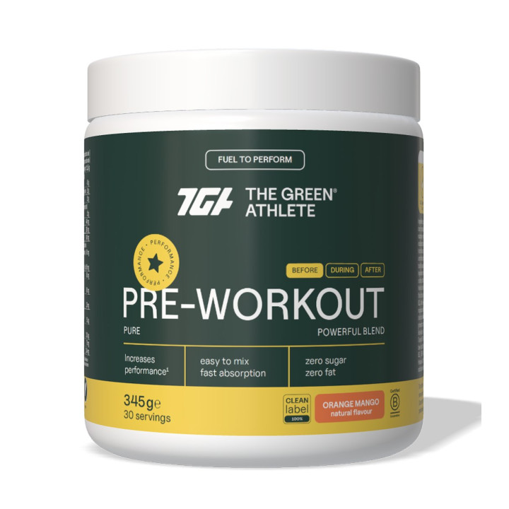 Pre-Workout Pomarańcza i Mango Bezglutenowy 345 g - The Green Athlete 