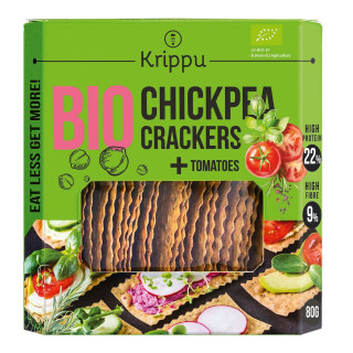 Krakersy Proteinowe z Ciecierzycy z Pomidorem BIO 80 g - Krippu - Ekoc