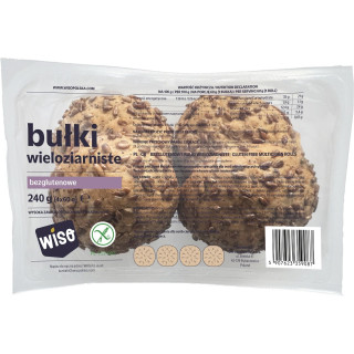 Bułki Kajzerki Wieloziarniste Bezglutenowe 4 szt. 240 g - Wiso - Ekoch