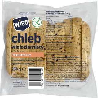 Chleb Wieloziarnisty Krojony Bezglutenowy 250 g - Wiso - Ekochatka