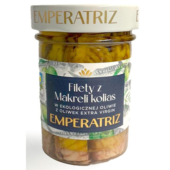Filety z Makreli w Oliwie z Oliwek Extra Virgin BIO 180 g - Emperatriz