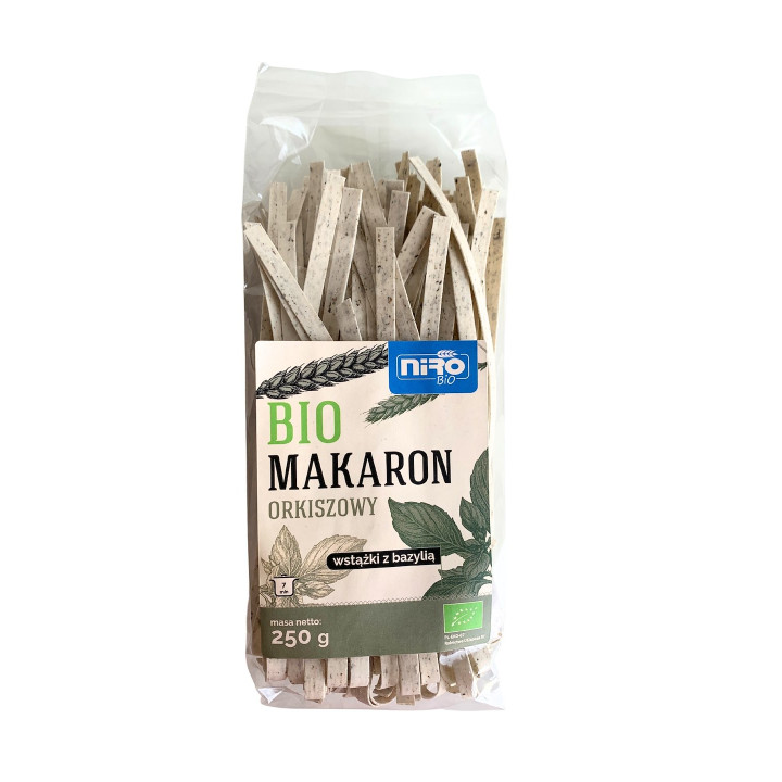 Makaron Orkiszowy z Bazylią Wstążki BIO 250 g - Niro - Ekochatka