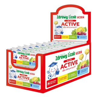 Lizak Uczeń Active Winogrono-Cytryna Bezglutenowy 6 g - Zdrowy Lizak -