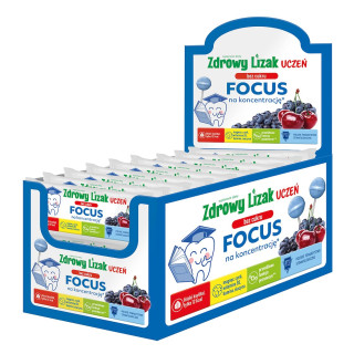 Lizak Uczeń Focus Wiśnia-Jagoda Bezglutenowy 6 g - Zdrowy Lizak - Ekoc