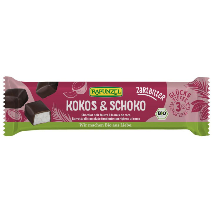 Batoniki Kokosowe w Czekoladzie Gorzkiej BIO 50 g - Rapunzel - Ekochat
