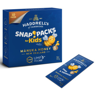 Miód Manuka Kids MGO 83+ UMF 5+ 10 Saszetek 50 g - Haddrell's Of Cambr