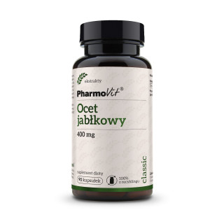 Ocet Jabłkowy w Kapsułkach 400 mg Bezglutenowy 90 szt. - Pharmovit - E