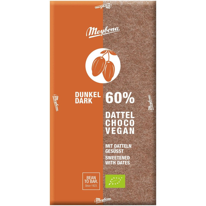 Tabliczka Kakaowa 60% Słodzona Daktylami BIO 80 g - Meybona - Ekochatk