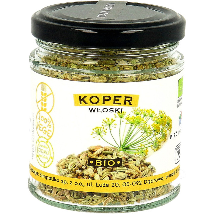 Koper Włoski Nasiona Bezglutenowy BIO 75 g - Pięć Przemian - Ekochatka