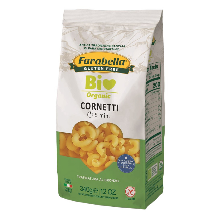 Makaron Kukurydziano-Ryżowy Kolanka Bezglutenowy BIO 340 g - Farabella