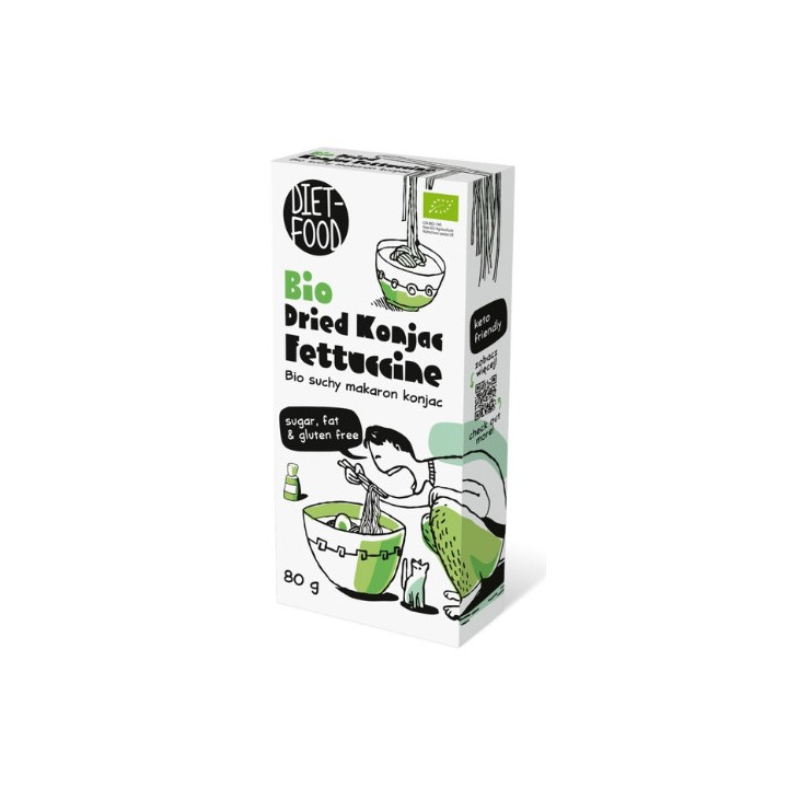 Makaron Konjac Fettuccine Bezglutenowy BIO 80 g - Diet-Food - Ekochatk