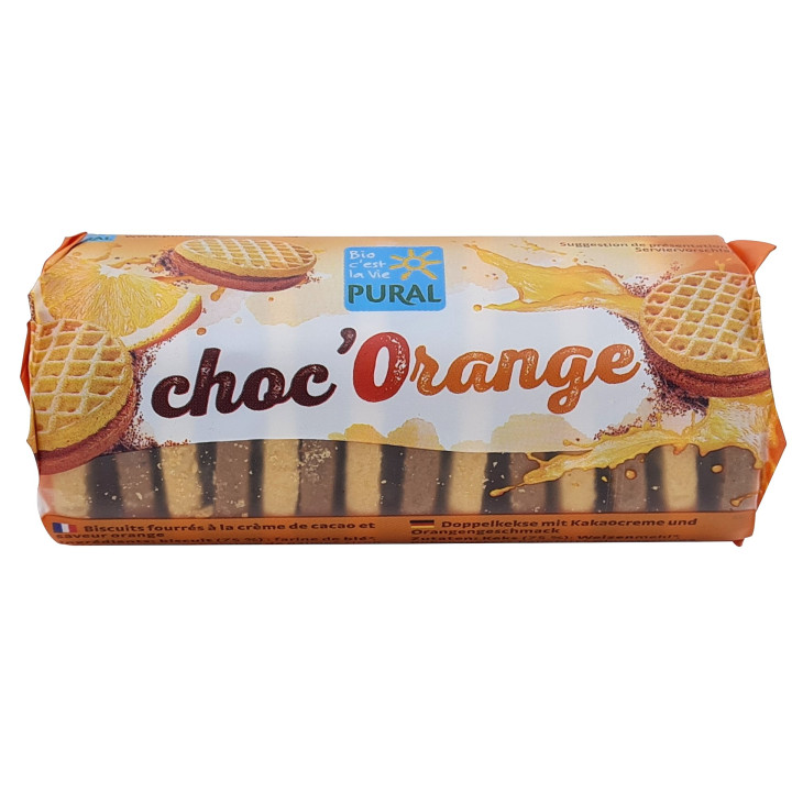 Ciastka Markizy Mini z Kremem Kakaowo-Pomarańczowym BIO 85 g - Pural -