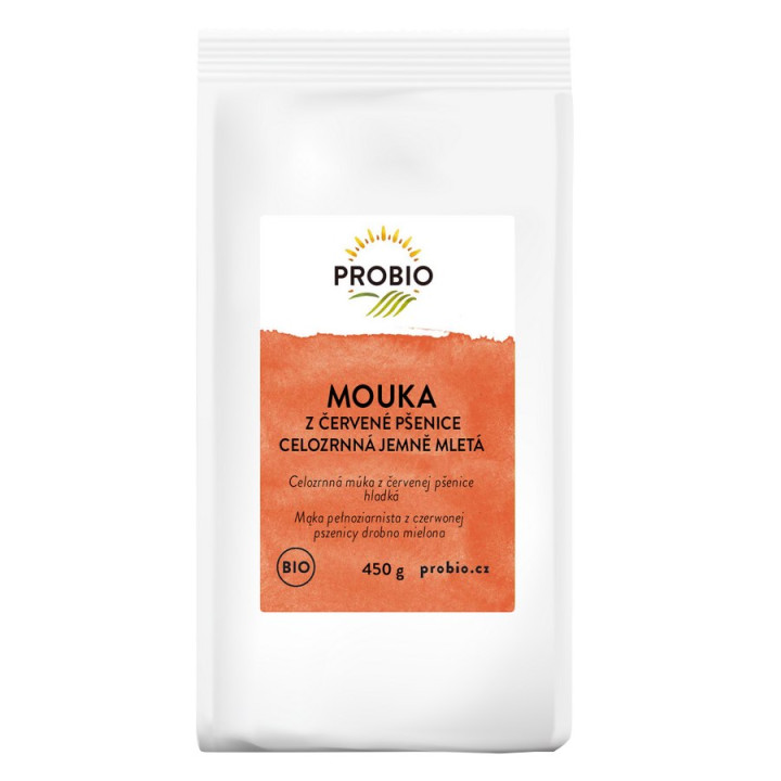 Mąka z Pszenicy Czerwonej Pełnoziarnista BIO 450 g - Probio - Ekochatk