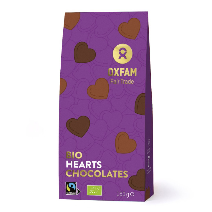 Czekoladki Pralinki Walentynkowe Serca BIO 160 g - Oxfam Fair Trade - 