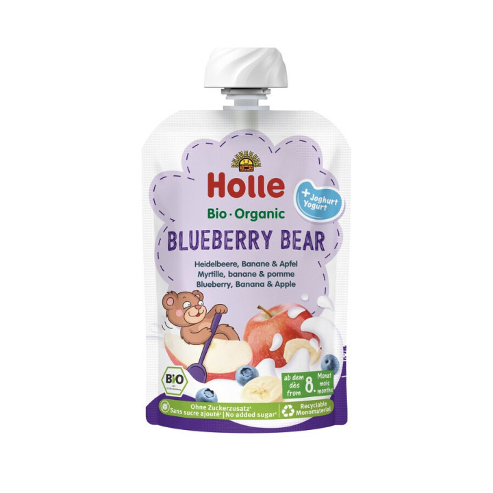 Mus Borówka Jabłko Banan z Jogurtem od 8 Miesiąca BIO 100 g - Holle - 