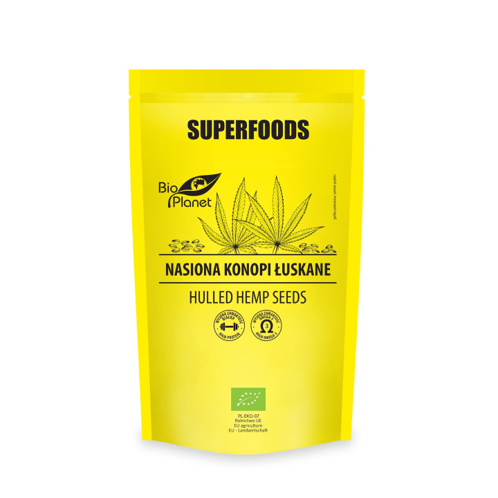 Nasiona Konopi Łuskane BIO 200 g Superfood Wegańskie - Bio Planet - Ek