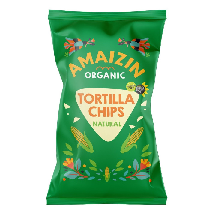 Chipsy Tortilla Kukurydziane Solone Bezglutenowe BIO 150 g - Amaizin -